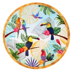 Les Jardins De La Comtesse Plats, Saladiers Et Coupelles Plat De Service Rond En Mélamine Imprimé De Toucans