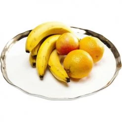 Kare Design Plats, Saladiers Et Coupelles Plat En Porcelaine Blanche Et Dorée D38 -saladiers et coupelles Soldes plat en porcelaine blanche et doree d38 1