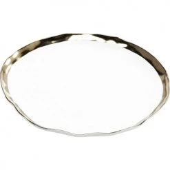 Kare Design Plats, Saladiers Et Coupelles Plat En Porcelaine Blanche Et Dorée D38 -saladiers et coupelles Soldes plat en porcelaine blanche et doree d38 4