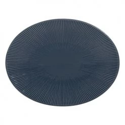 Table Passion Plats, Saladiers Et Coupelles Plat Ovale Bohémia 41,5cm En Grès Bleu