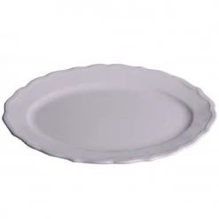 Wadiga Plats, Saladiers Et Coupelles Plat Ovale En Porcelaine Grise L34cm