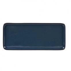 Table Passion Plats, Saladiers Et Coupelles Plat Rectangle 22x12 Cm En Grès Bleu