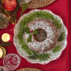Maisons Du Monde Vaisselle De Noël Plat Rond En Grès à Motifs Noël Beiges, Verts, Rouges Et Dorés -saladiers et coupelles Soldes plat rond en gres a motifs noel beiges verts rouges et dores 1000 10 9 228830 3