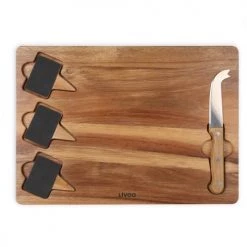 Livoo Plats, Saladiers Et Coupelles Plateau à Fromage En Acacia En Bois Marron