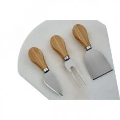 Wadiga Plats, Saladiers Et Coupelles Plateau à Fromages En Marbre Blanc Et Ses 3 Couteaux De Service -saladiers et coupelles Soldes plateau a fromages en marbre blanc et ses 3 couteaux de service 2