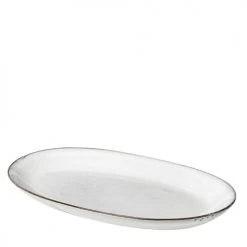 Broste Copenhagen Plats, Saladiers Et Coupelles Plateau De Service Céramique Beige 17x30cm