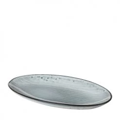 Broste Copenhagen Plats, Saladiers Et Coupelles Plateau De Service Céramique Bleu 13,6x22cm