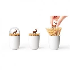 Qualy Design Plats Apéritif Et Accessoires Porte Cure Dents Cerf -saladiers et coupelles Soldes porte cure dents cerf 4