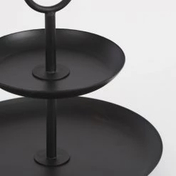 Mica Decorations Plats, Saladiers Et Coupelles Présentoir 2 Plateaux En Métal Noir -saladiers et coupelles Soldes presentoir 2 plateaux en metal noir 8