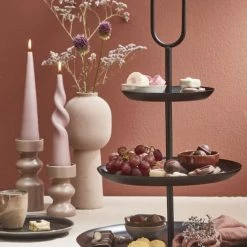 Mica Decorations Plats, Saladiers Et Coupelles Présentoir 3 Plateaux En Métal Noir -saladiers et coupelles Soldes presentoir 3 plateaux en metal noir 1