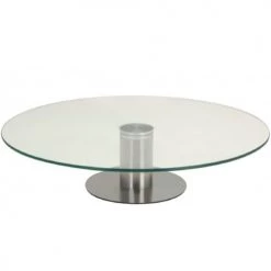 Wadiga Plats, Saladiers Et Coupelles Présentoir à Gâteau Rond Rotatif En Verre Et Métal Chromé