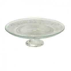 Wadiga Plats, Saladiers Et Coupelles Présentoir à Gâteau Sur Pied Rond En Verre 25x25x7cm