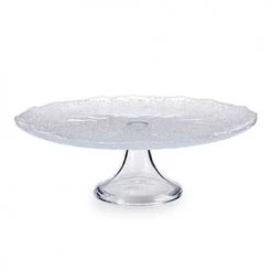 Wadiga Vaisselle De Noël Présentoir à Gâteau / Tarte Sur Pied Rond En Verre D33cm