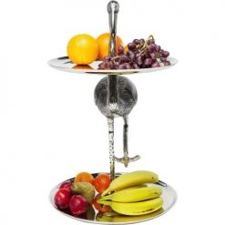 Kare Design Plats, Saladiers Et Coupelles Présentoir à Gâteaux 2 Niveaux Flamant Rose En Alu -saladiers et coupelles Soldes presentoir a gateaux 2 niveaux flamant rose en alu 2