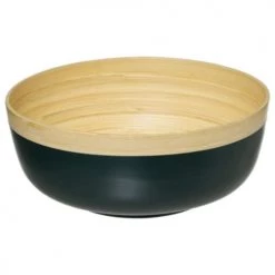 Five Simply Smart Plats, Saladiers Et Coupelles Saladier En Bambou Bicolore Bois Et Bleu Pétrole - 30cm