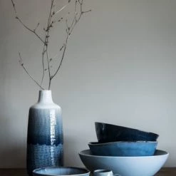 Maisons Du Monde Vaisselle De Noël Saladier En Faïence Bleue -saladiers et coupelles Soldes saladier en faience bleue 1000 6 36 190440 3