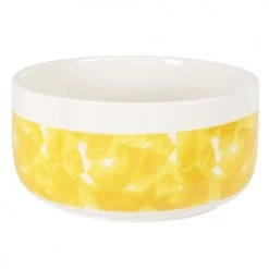 Maisons Du Monde Plats, Saladiers Et Coupelles Saladier En Grès Blanc Et Jaune D22