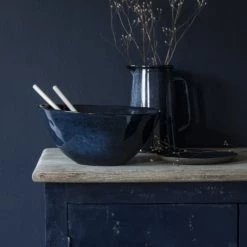 Maisons Du Monde Vaisselle De Noël Saladier En Grès Bleu D26 -saladiers et coupelles Soldes saladier en gres bleu d26 1000 4 21 193787 2