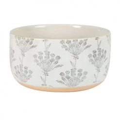 Maisons Du Monde Plats, Saladiers Et Coupelles Saladier En Grès écru à Motifs Gris Anthracite