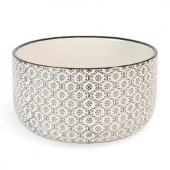 Maisons Du Monde Vaisselle De Noël Saladier En Grès Noir Et Blanc Motifs Graphiques
