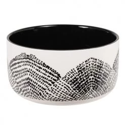 Maisons Du Monde Plats, Saladiers Et Coupelles Saladier En Porcelaine Blanc Et Noir à Motifs