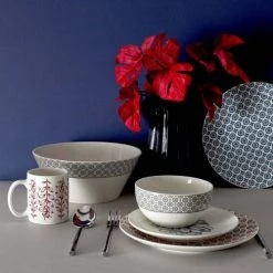 The Home Deco Factory Plats, Saladiers Et Coupelles Saladier En Porcelaine Cottage 24 Cm Gris -saladiers et coupelles Soldes saladier en porcelaine cottage 24 cm gris 2