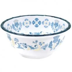 Les Jardins De La Comtesse Plats, Saladiers Et Coupelles Saladier Profond En Mélamine Pure Bleu Et Beige 25 Cm