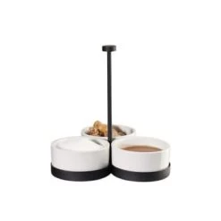 ASA Selection Plats Apéritif Et Accessoires Plat Apéritif Trois Coupelles Argent -saladiers et coupelles Soldes serviteur 3 coupelles en ceramique