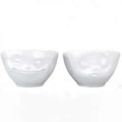 Tassen Plats Apéritif Et Accessoires Set De 2 Mini Bols Bisou Et Malicieux En Porcelaine 100ml