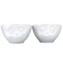 Tassen Plats Apéritif Et Accessoires Set De 2 Mini Bols Gourmand Et Endormi En Porcelaine 200ml