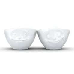 Tassen Plats Apéritif Et Accessoires Set De 2 Mini Bols Rêveur Et Heureux En Porcelaine 100ml -saladiers et coupelles Soldes set de 2 mini bols reveur et heureux en porcelaine 100ml 2