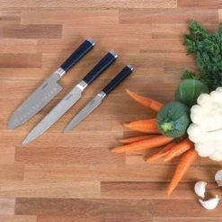 Livoo Découpe Set De 3 Couteaux Japonais En Acier Inoxydable Noir -saladiers et coupelles Soldes set de 3 couteaux japonais en acier inoxydable noir 3