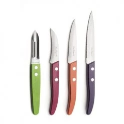 Lou Laguiole Découpe Set De 4 Couteaux "Essentiel" -saladiers et coupelles Soldes set de 4 couteaux essentiel 4