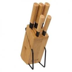 Five Simply Smart Découpe Set De 5 Couteaux De Cuisine + Bloc Bambou