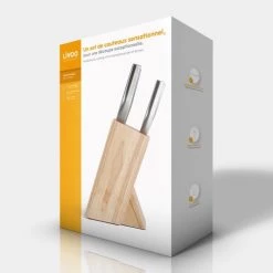 Livoo Découpe Set De 5 Couteaux En Bois Beige -saladiers et coupelles Soldes set de 5 couteaux en bois beige 5