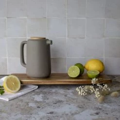 OGO Living Théières Théière Avec Couvercle En Grès Et Bois 900 Ml -saladiers et coupelles Soldes theiere avec couvercle en gres et bois 900 ml 2