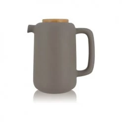 OGO Living Théières Théière Avec Couvercle En Grès Et Bois 900 Ml
