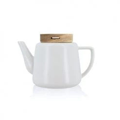 OGO Living Théières Théière Avec Couvercle En Porcelaine Et Bois 680 Ml