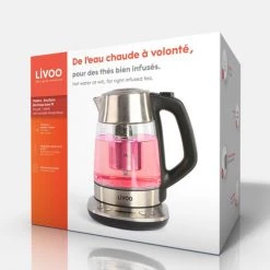 Livoo Théières Théière - Bouilloire électrique En Verre Gris -saladiers et coupelles Soldes theiere bouilloire electrique en verre gris 5