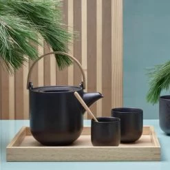 ASA Selection Théières Théière Coppa Kuro En Céramique Et Bois 1L -saladiers et coupelles Soldes theiere coppa kuro en ceramique et bois 1l 2