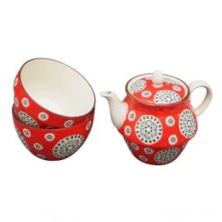 Chehoma Théières Théière En Céramique Rouge