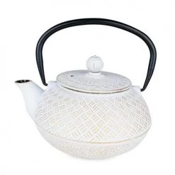 Aromandise Théières Théière En Fonte Blanche 800ml