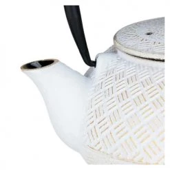 Aromandise Théières Théière En Fonte Blanche 800ml -saladiers et coupelles Soldes theiere en fonte blanche 800ml 4