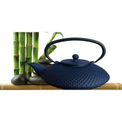 Novastyl Théières Théière En Fonte Bleue 0,8L -saladiers et coupelles Soldes theiere en fonte bleue 0 8l 4