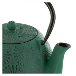 Aromandise Théières Théière En Fonte Vert émeraude 1,2L -saladiers et coupelles Soldes theiere en fonte vert emeraude 1 2l 2