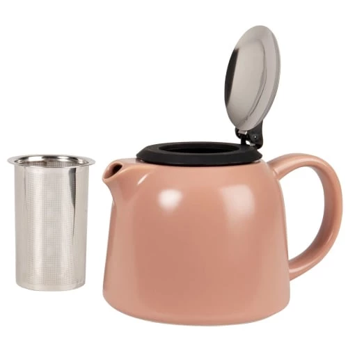 Maisons Du Monde Théières Théière En Grès Vieux Rose Et Métal Argenté 0.8L 4 Maisons Du Monde Théières Théière En Grès Vieux Rose Et Métal Argenté 0.8L – Image 2