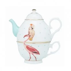 Yvonne Ellen Théières Théière En Porcelaine Flamant Rose 36cl