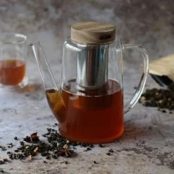 OGO Living Théières Théière En Verre Borosilicate Et Couvercle En Bois 1,2L -saladiers et coupelles Soldes theiere en verre borosilicate et couvercle en bois 1 2l 5