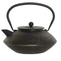 ITEM International Théières Théière Japonaise Blanc Et Or En Fonte 0,85L -saladiers et coupelles Soldes theiere japonaise noire en fonte 0 85l 3