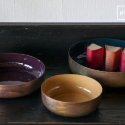 PIB Plats, Saladiers Et Coupelles Trois Coupelles émaillées En Métal Multicolore -saladiers et coupelles Soldes trois coupelles emaillees en metal multicolore 2